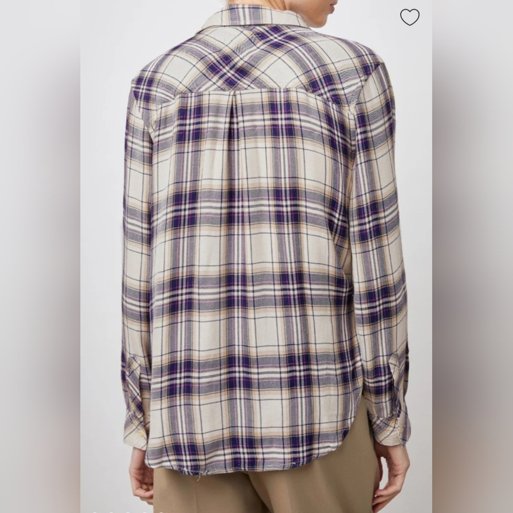 Rails Hunter Plaid Button-Down Shirt Stone Navy Fushia Size S - Picture 4 of 15